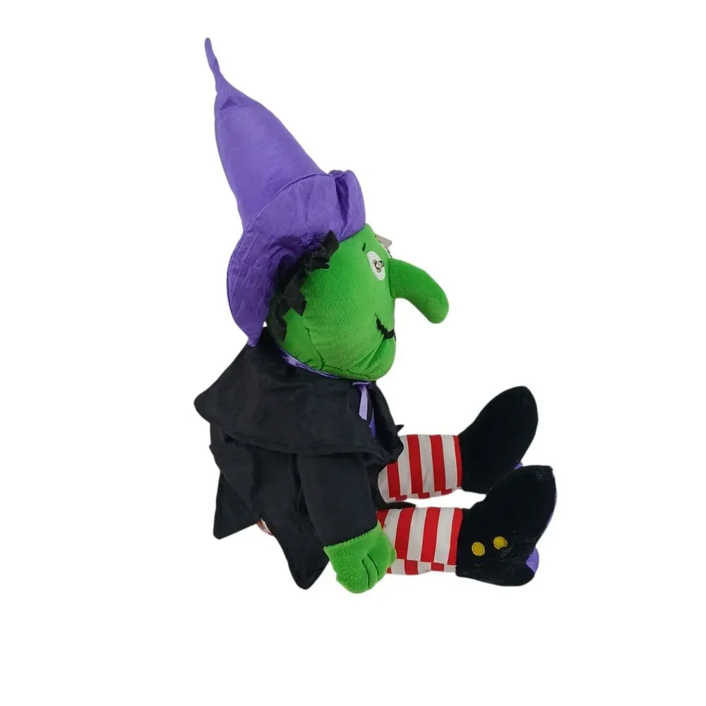 Gibson Greetings Green Witch Plush Halloween Decoration 90s Cackles Eyes Light